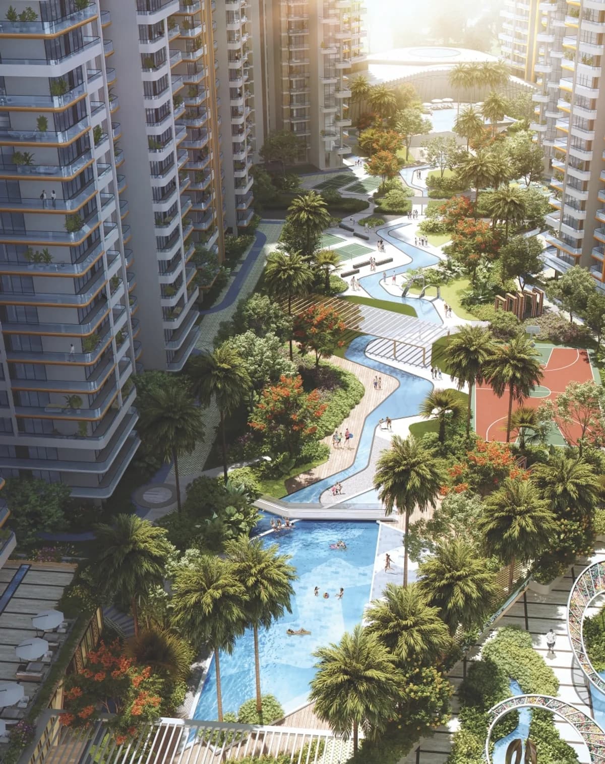 Premium residential project courtyard
